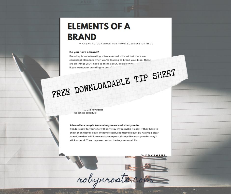 Elements of a brand free worksheet