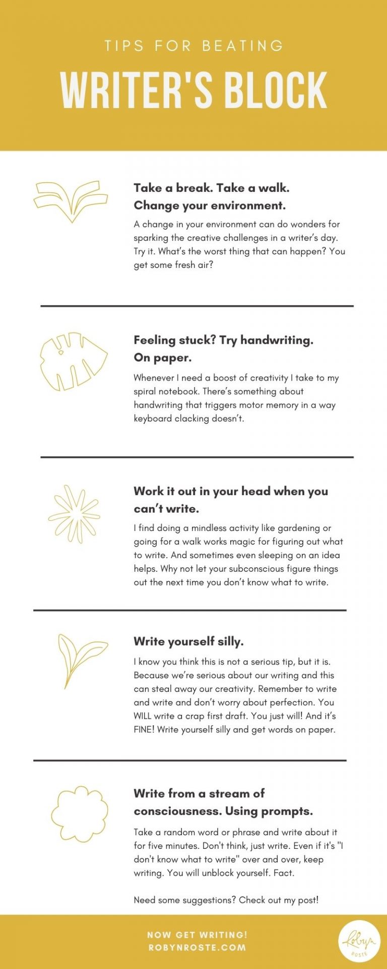 Cure Writer's Block with These 5 Simple Tips Robyn Roste